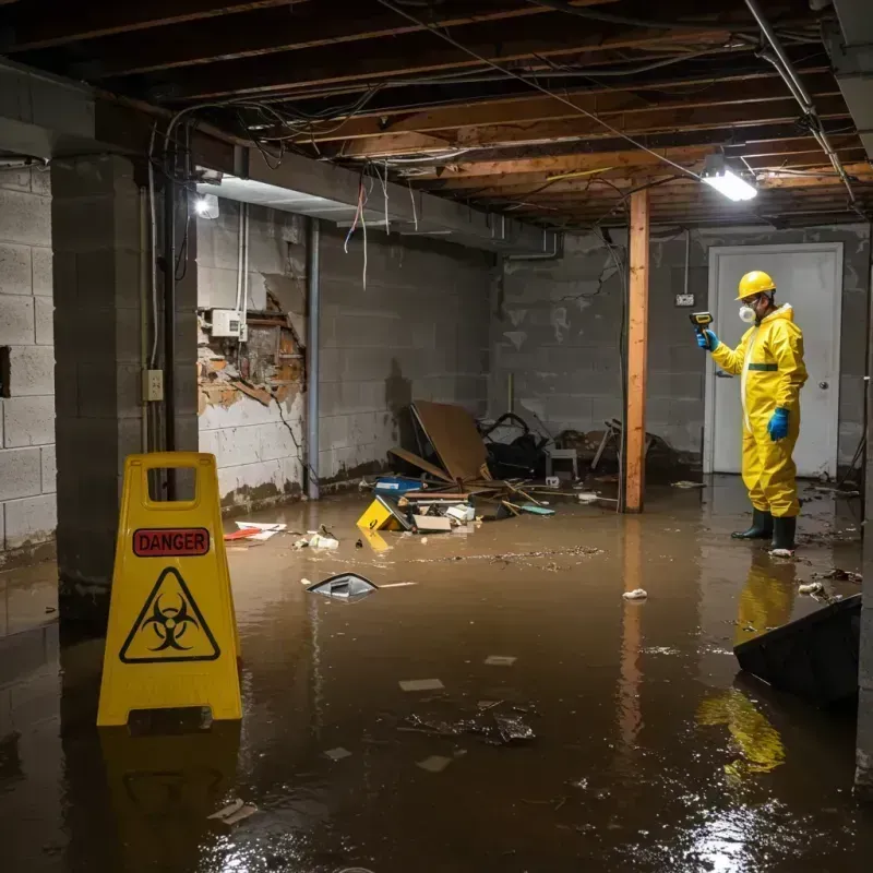 Flooded Basement Electrical Hazard in Talladega, AL Property